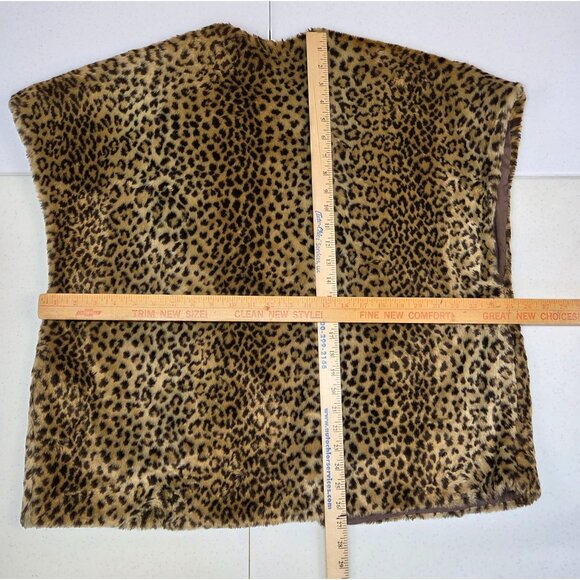 Vintage Leopard Print Faux Fur Vest With Satin Lining Appears Hand Sewn One Size - Picture 14 of 14